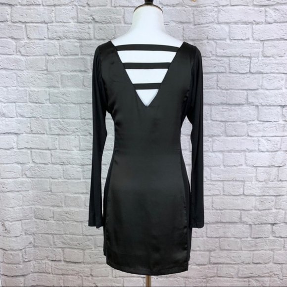 BCBGeneration Black Mini Dress XS Open Ladder Back - Picture 3 of 8